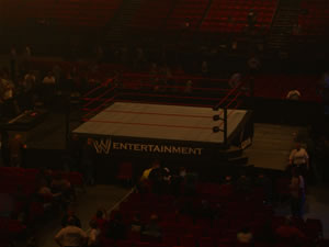 A close up of the WWE ring 